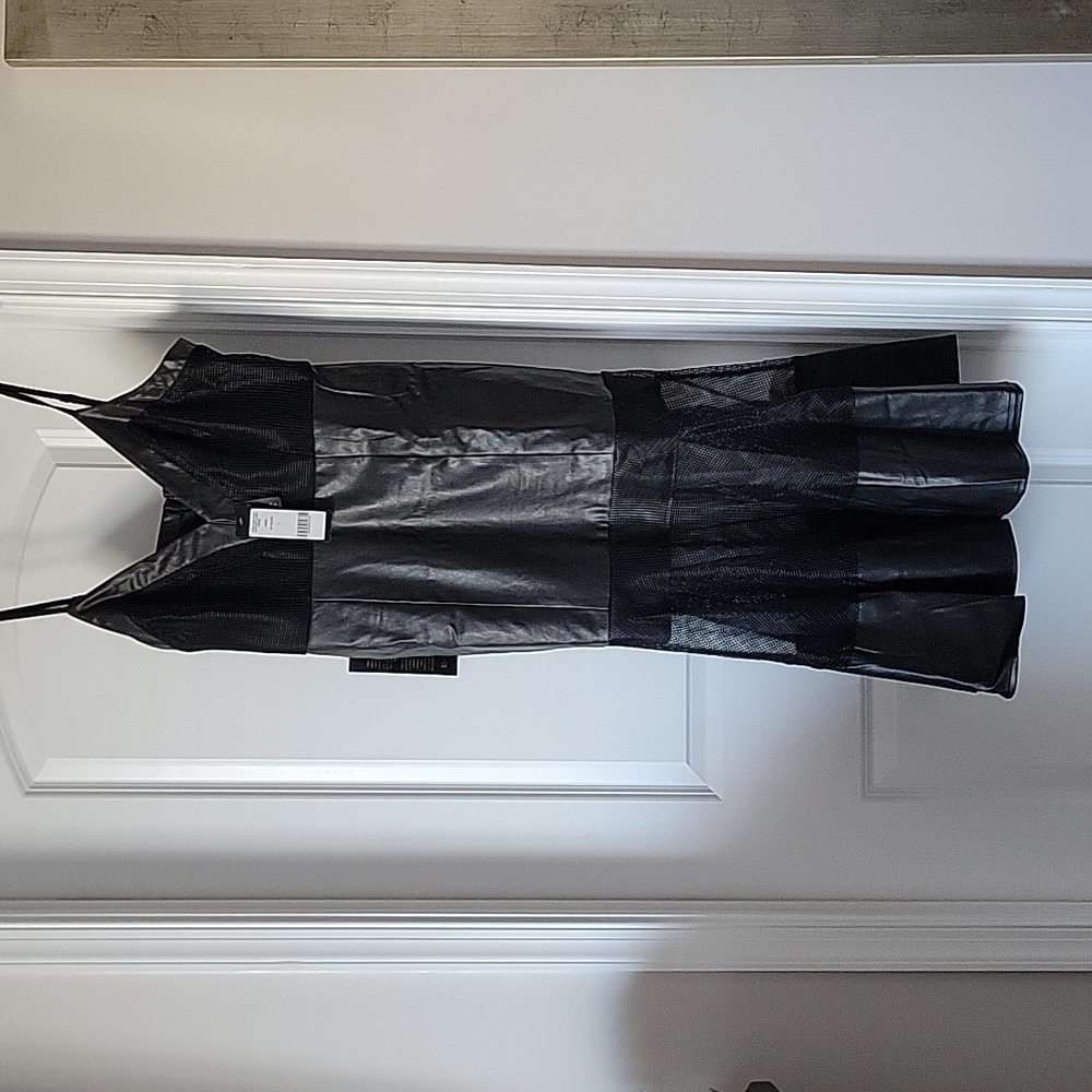 Faux leather and Mesh BeBe dress